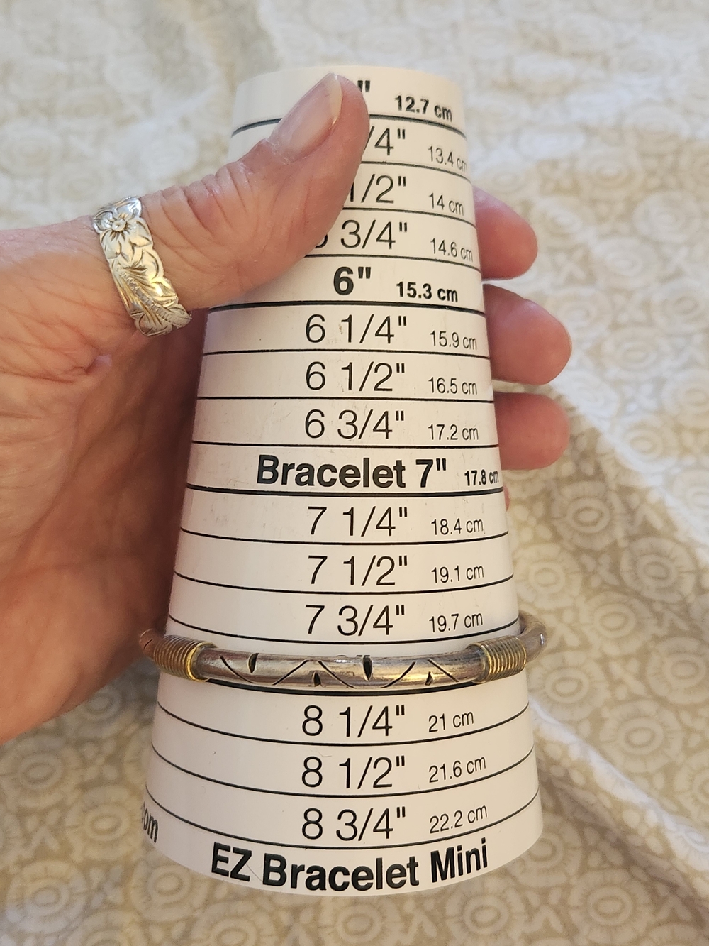 TaxcoSterling Silver and Gold-Tone Carved Tube Bangle Bracelet - Women's Jewelry - Picture 5 of 10